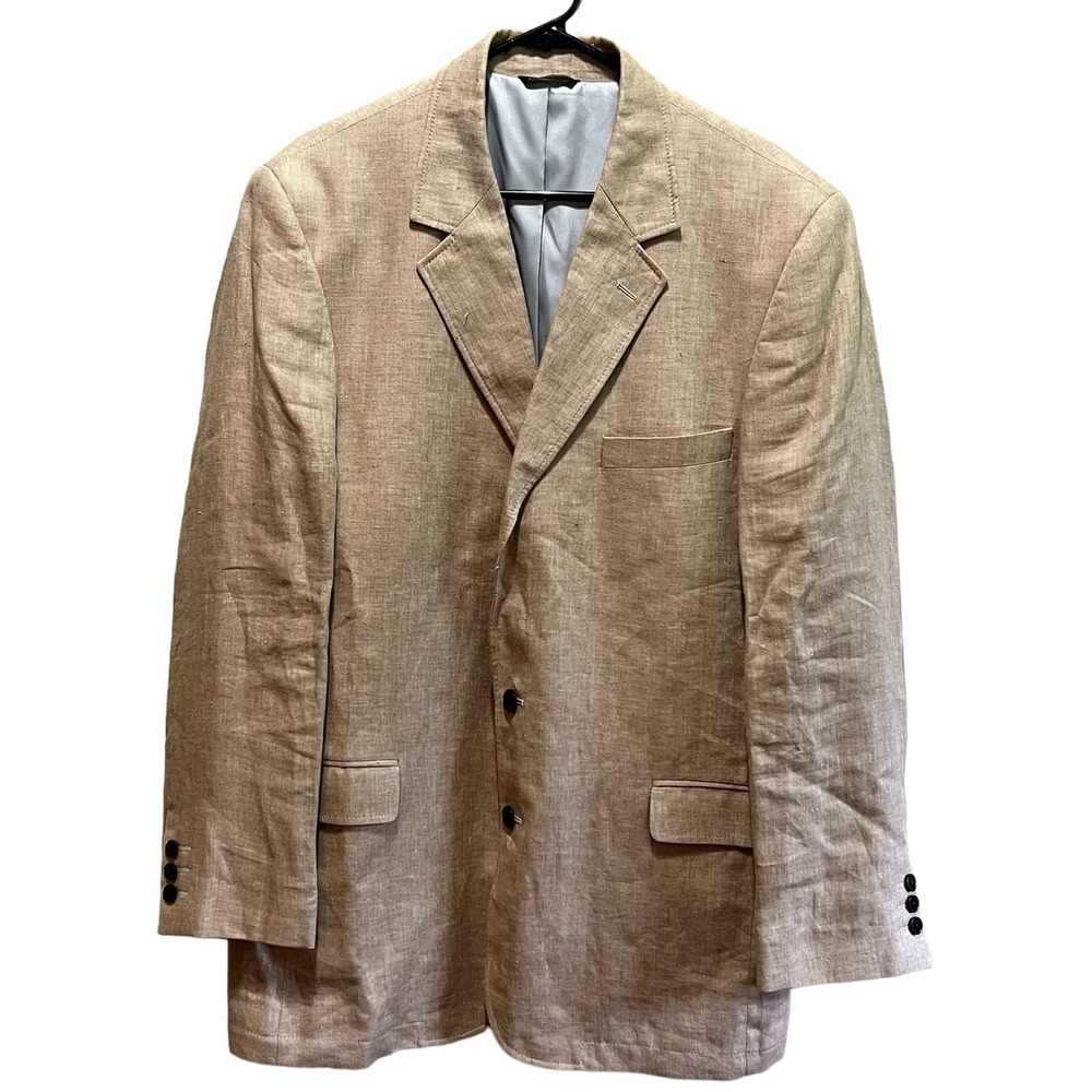 Orvis Signature Mens Sz 42T Linen Herringbone 2‎ Button Sport Coat Blazer
